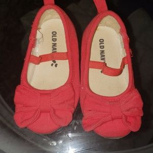 Old Navy toddler shoes size 5 red Flats with bow